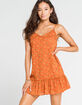 SKY AND SPARROW Ditsy Peplum Rust Dress image number 1