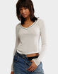 FREE PEOPLE Only You Womens Long Sleeve V-Neck Top image number 1
