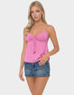 EDIKTED Michey Tie Front Babydoll Tank Top image number 2