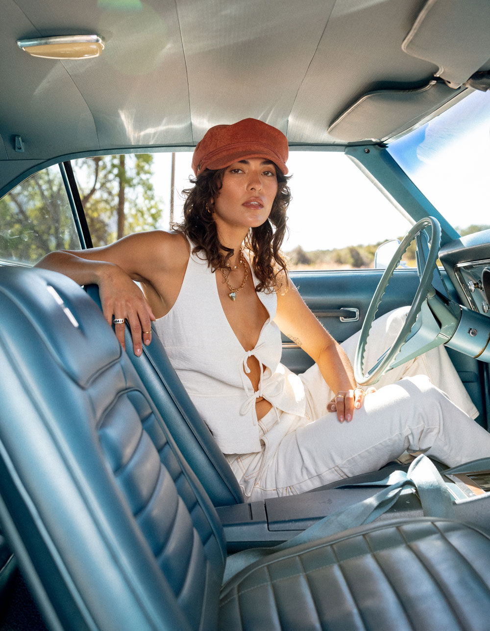 BRIXTON Lakeview Womens Tie Front Top - OFF WHITE | Tillys
