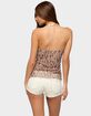 EDIKTED Zebra Cutout Sheer Mesh Strapless Top image number 3