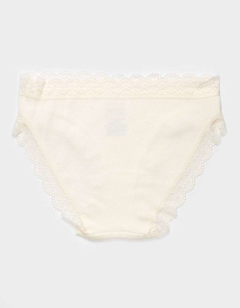 FULL TILT Seamless Rib Lace Trim Hipster Panties image number 1