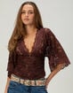 WEST OF MELROSE Womens Lace Top image number 1