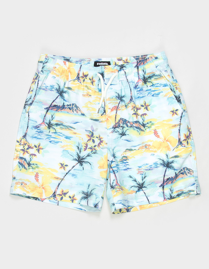 RSQ Boys Water Color Scenic Swim Trunks image number 1
