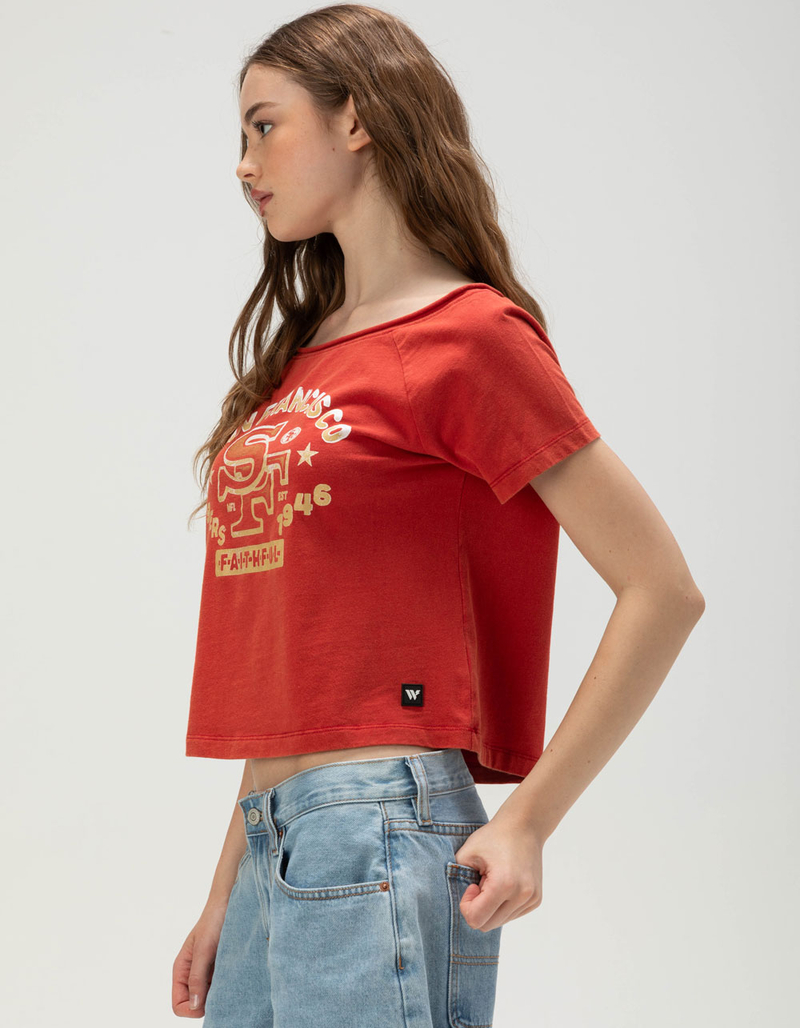 THE WILD COLLECTIVE San Francisco 49ers Womens Off The Shoulder Tee image number 2