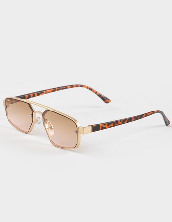 RSQ Metal Aviator Light Lens Sunglasses Primary Image