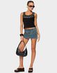 EDIKTED Ronan Zip Up Denim Mini Skort image number 5