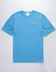 CHAMPION Embroidered Script Logo Light Blue Mens Pocket Tee image number 1