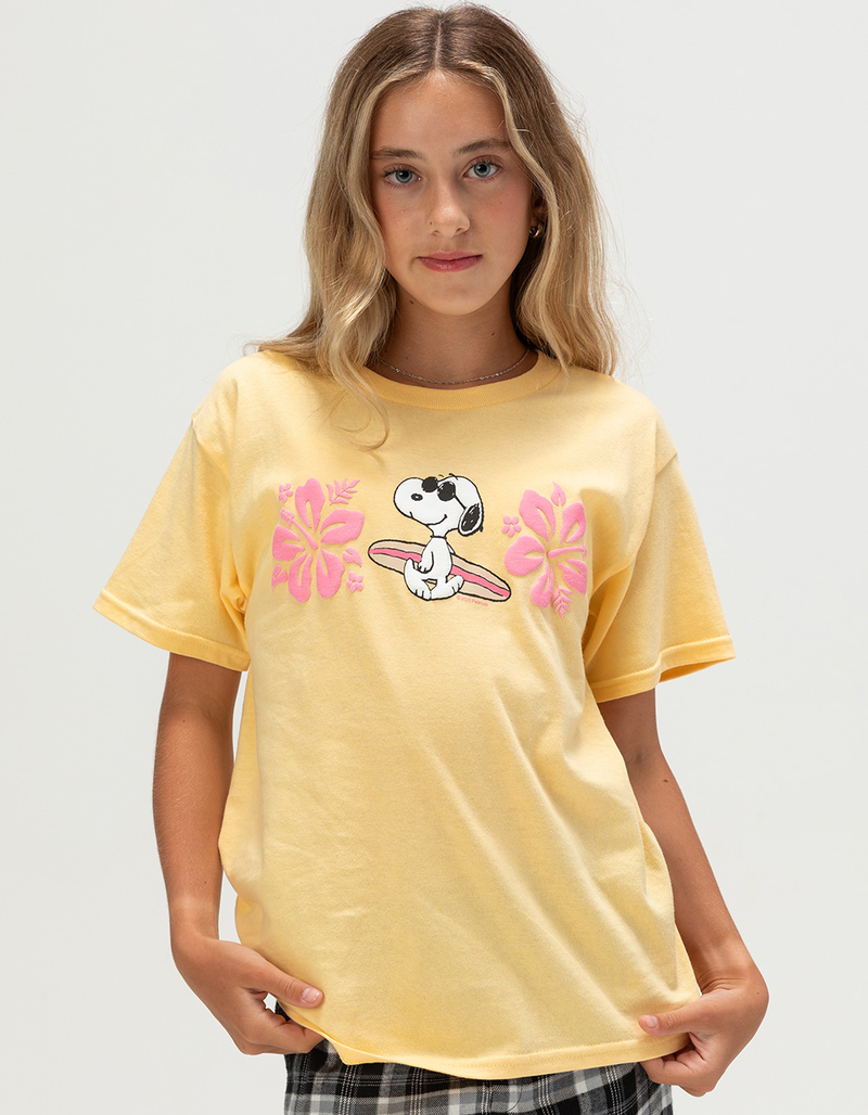 RIOT SOCIETY x Peanuts Hibiscus Puff Girls Boyfriend Tee  image number 0