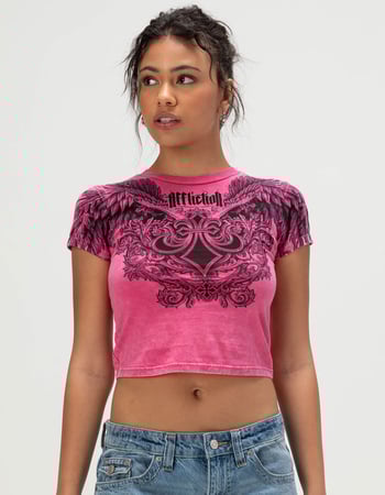 AFFLICTION Omen Womens Baby Tee Primary Image