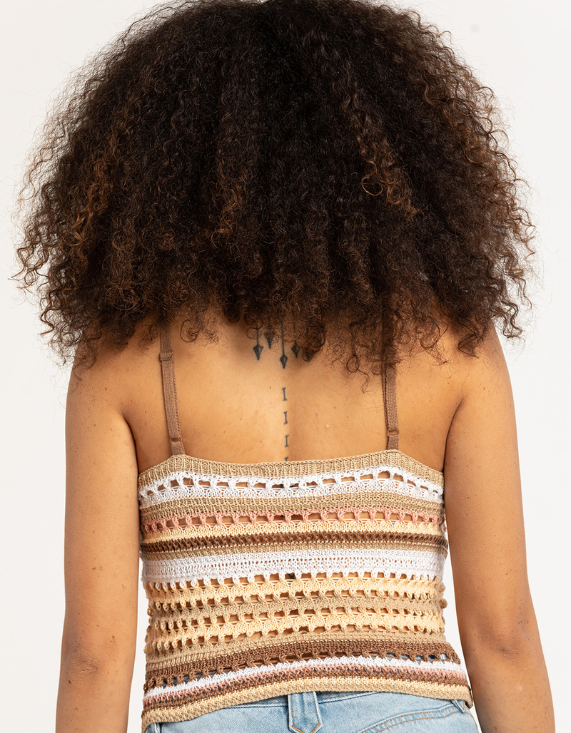 POOF Crochet Stripe Womens Cami image number 2