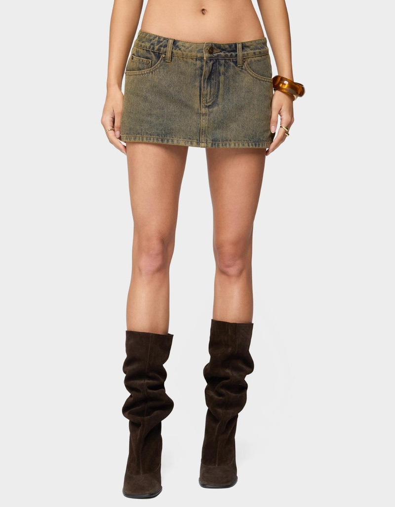 EDIKTED Camelia Denim Mini Skort image number 0