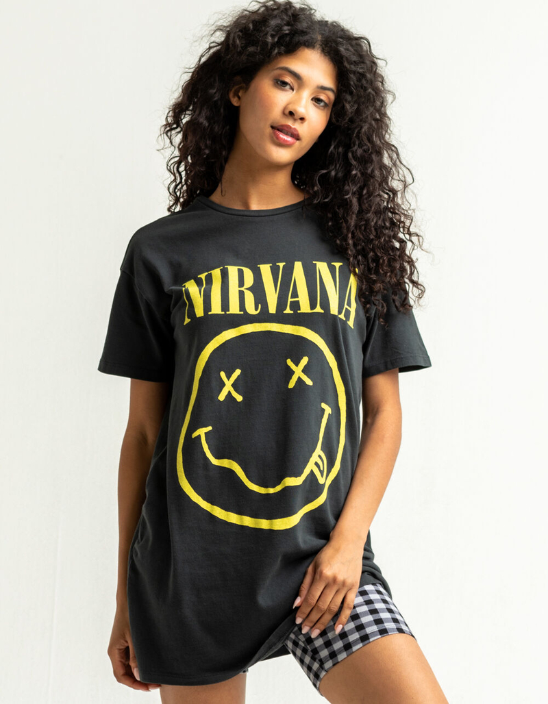 NIRVANA Smiley Womens T-Shirt Dress image number 0