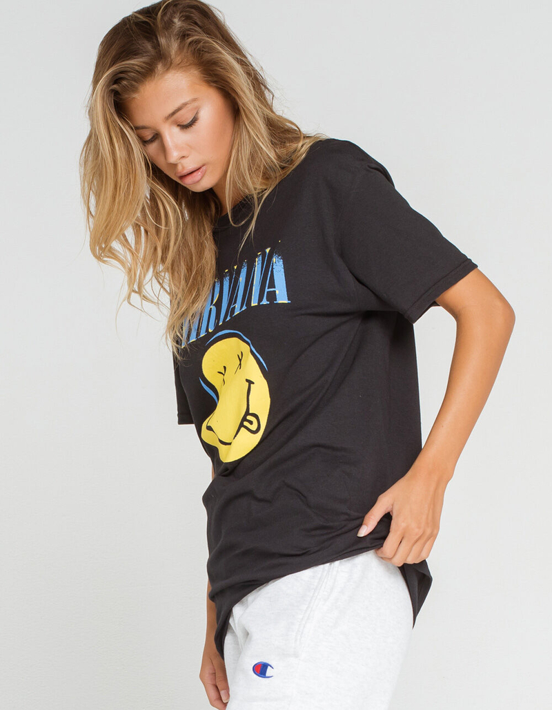 LIVE NATION Nirvana Smiley Face Womens Oversized Tee image number 2