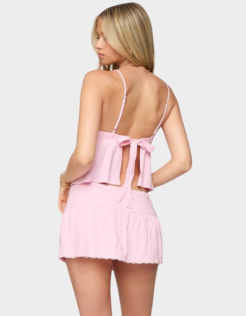 EDIKTED Selene Lacey Pleated Tank Top image number 2