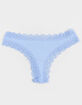 FULL TILT Seamless Rib Lace Trim Thong image number 1