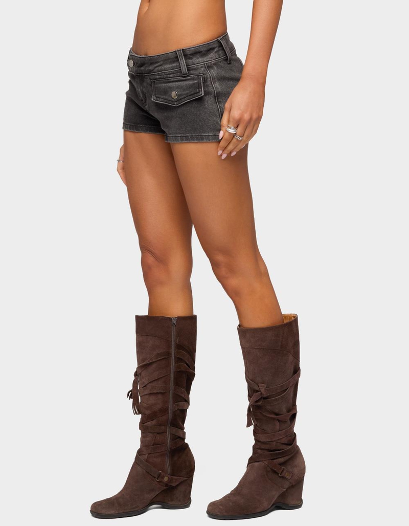 EDIKTED Bryan Denim Micro Shorts image number 1