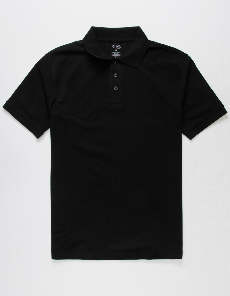 SHAKA WEAR Solid Mens Black Polo Shirt image number 0