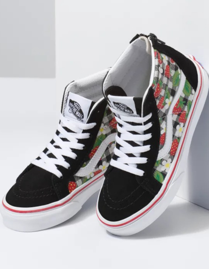 VANS Strawberry Gingham SK8-Hi Zip Girls Shoes image number 3