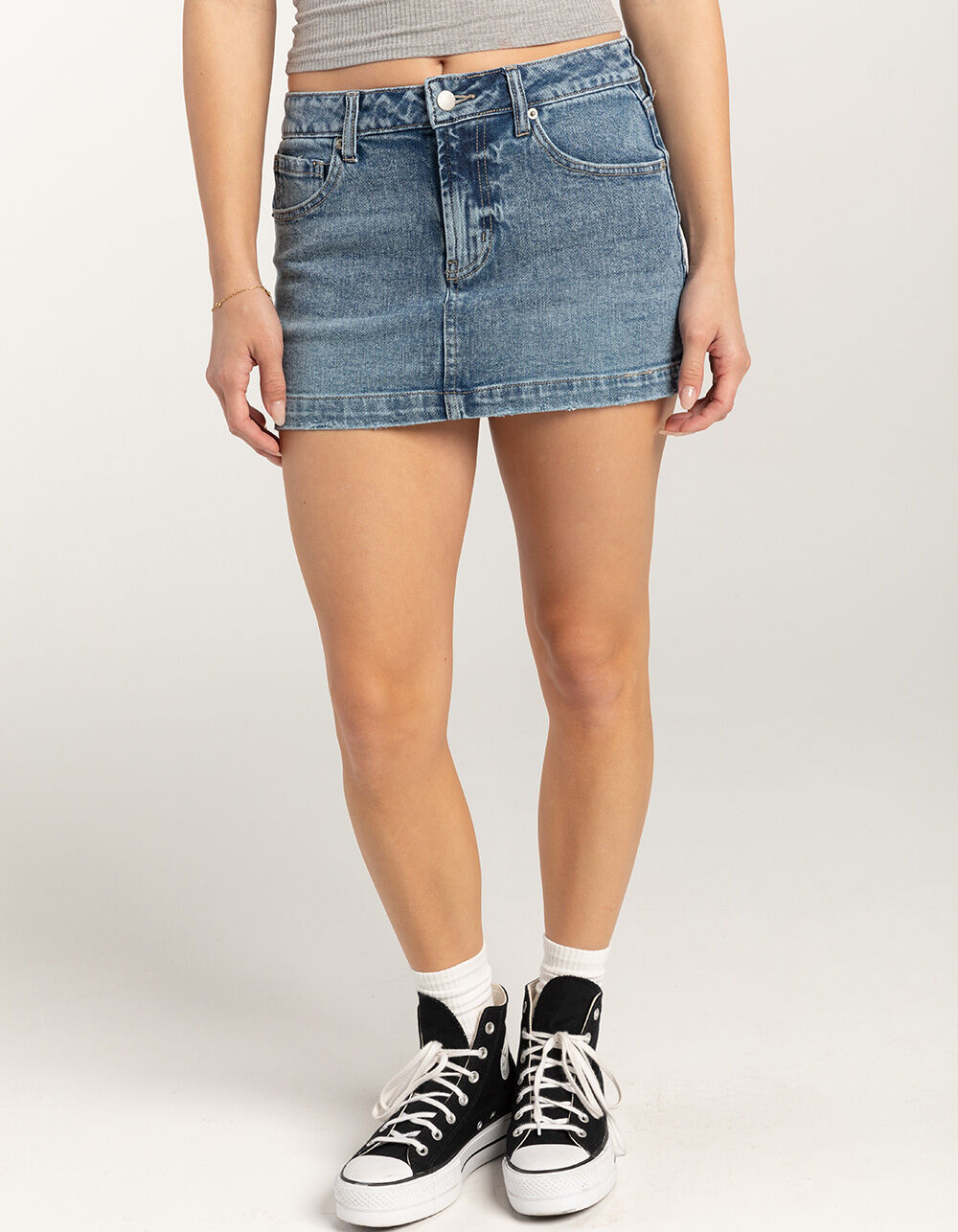 RSQ Womens Low Rise Denim Mini Skirt - MEDIUM WASH | Tillys