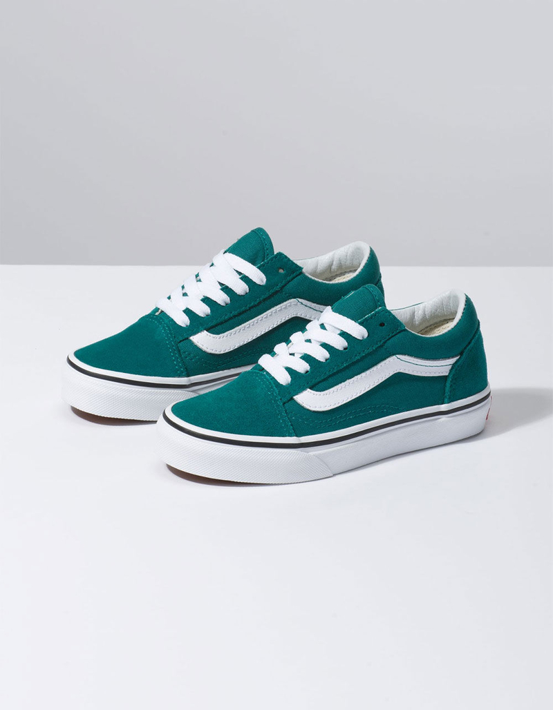 VANS Old Skool Quetzal Green & True White Kids Shoes image number 1