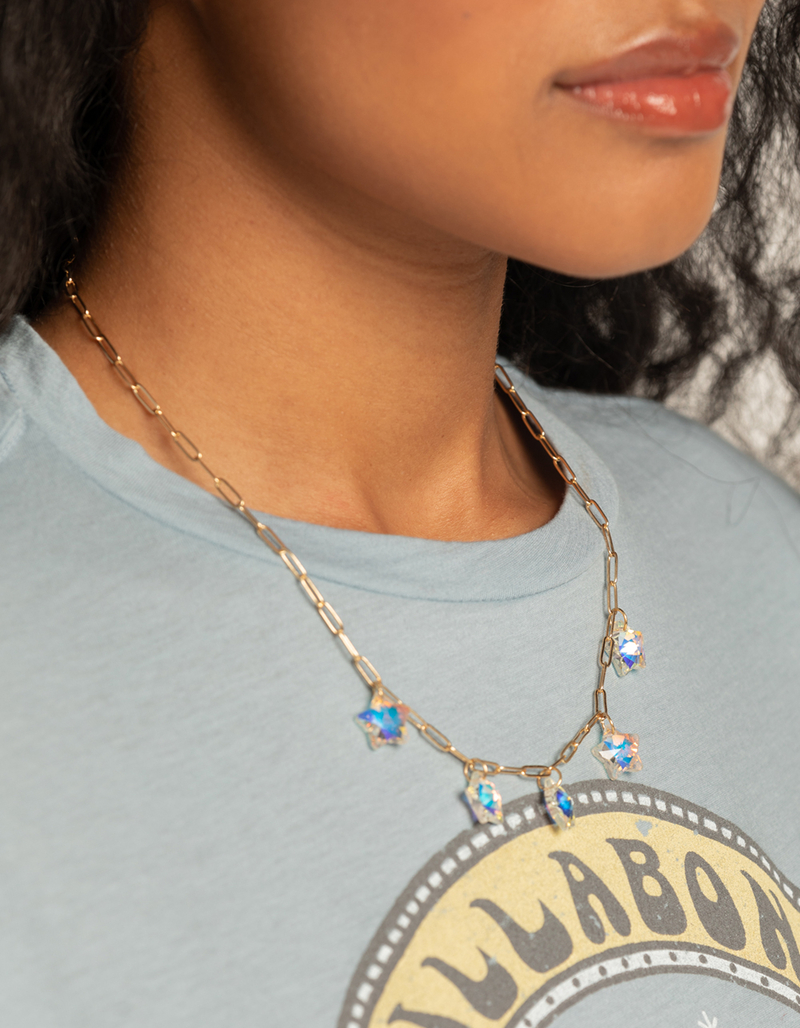 FULL TILT Iridescent Star Charm Necklace image number 1