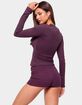EDIKTED Ferne Long Sleeve V-Neck Top image number 3