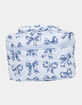 KATYDID Light Blue Toile Coquette Bows Make Up Bag image number 1