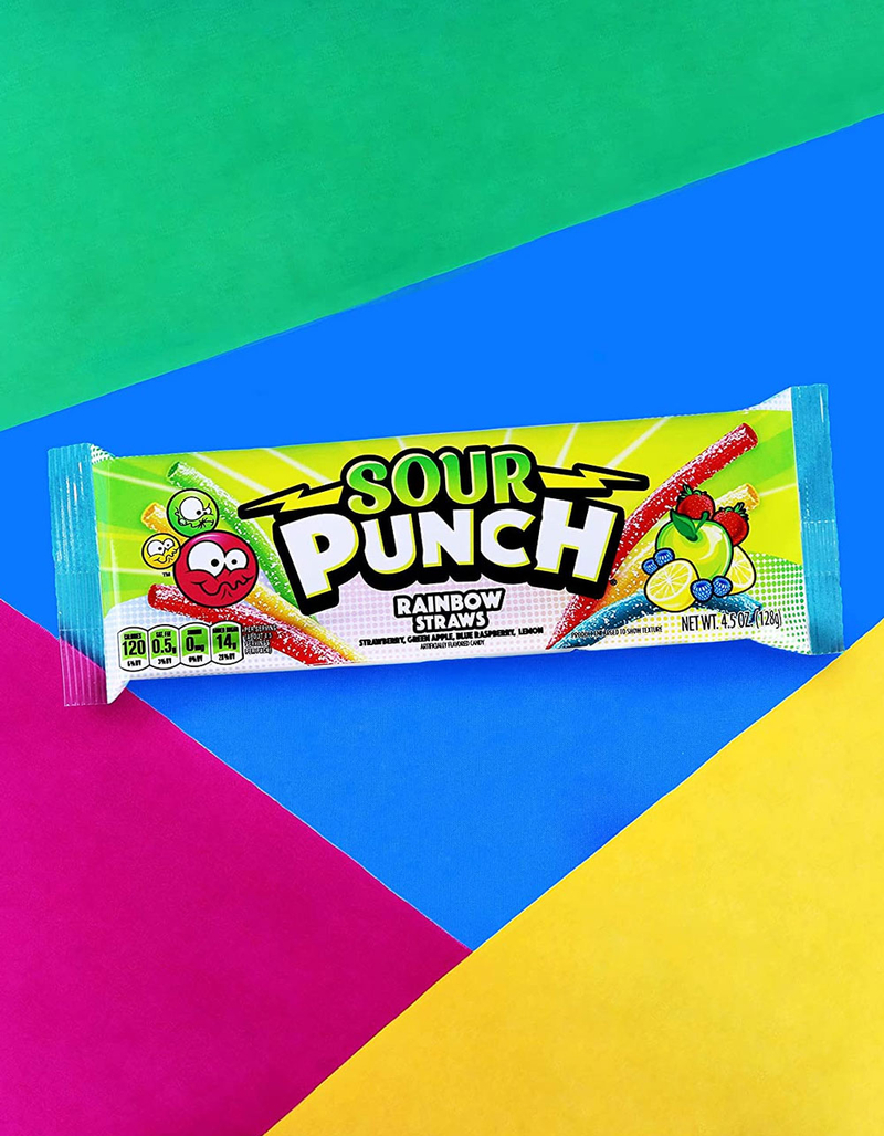 SOUR PUNCH Rainbow Straws Assorted Flavors Sour Candy image number 4