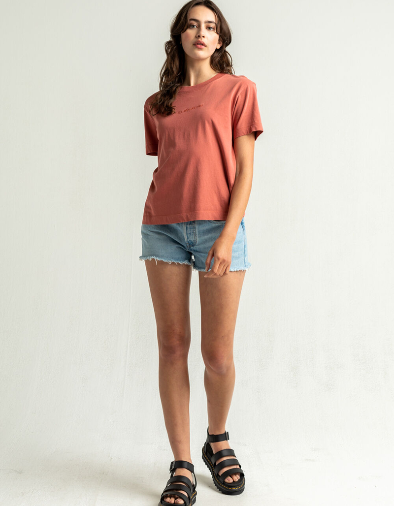 QUIKSILVER Womens Red Organic Crop Tee image number 3