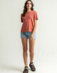 QUIKSILVER Womens Red Organic Crop Tee image number 4