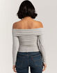 FULL TILT Fold Over Rib Off The Shoulder Womens Top image number 4