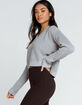 ECO BY DESIGN Recycled V Neck Womens Gray Sweater image number 2