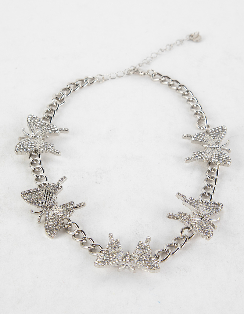 FULL TILT Butterfly Rhinestone Choker image number 1