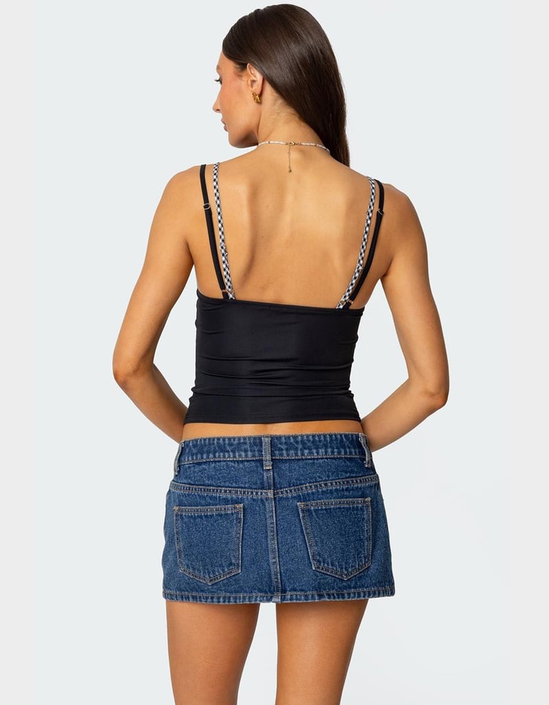 EDIKTED Gingham Layered Tank Top image number 4
