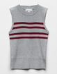 WHITE FAWN Stripe Sweater Gray Girls Tank Top image number 1