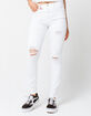 SNEAK PEEK Ripped White Womens Skinny Jeans image number 1