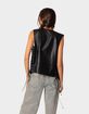 EDIKTED Kara Faux Leather Lace Up Vest image number 4