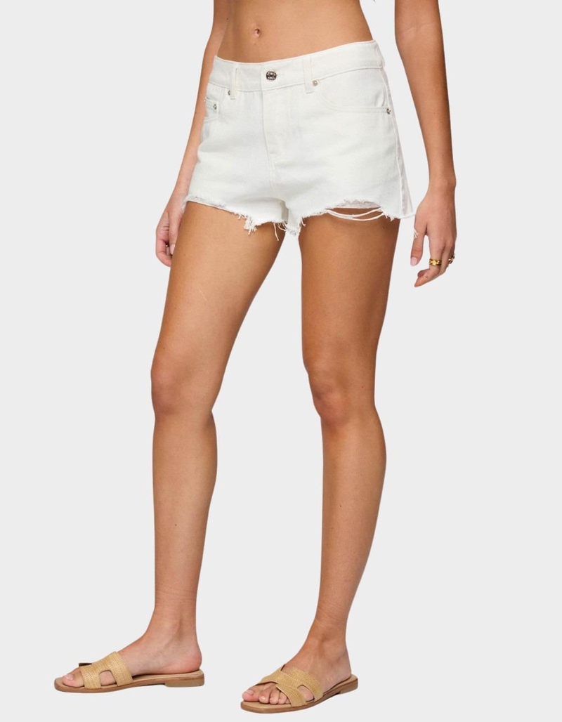 EDIKTED Fern Mid Rise Denim Shorts image number 1