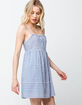 VERY J Plaid Scallop Blue Babydoll Dress image number 2
