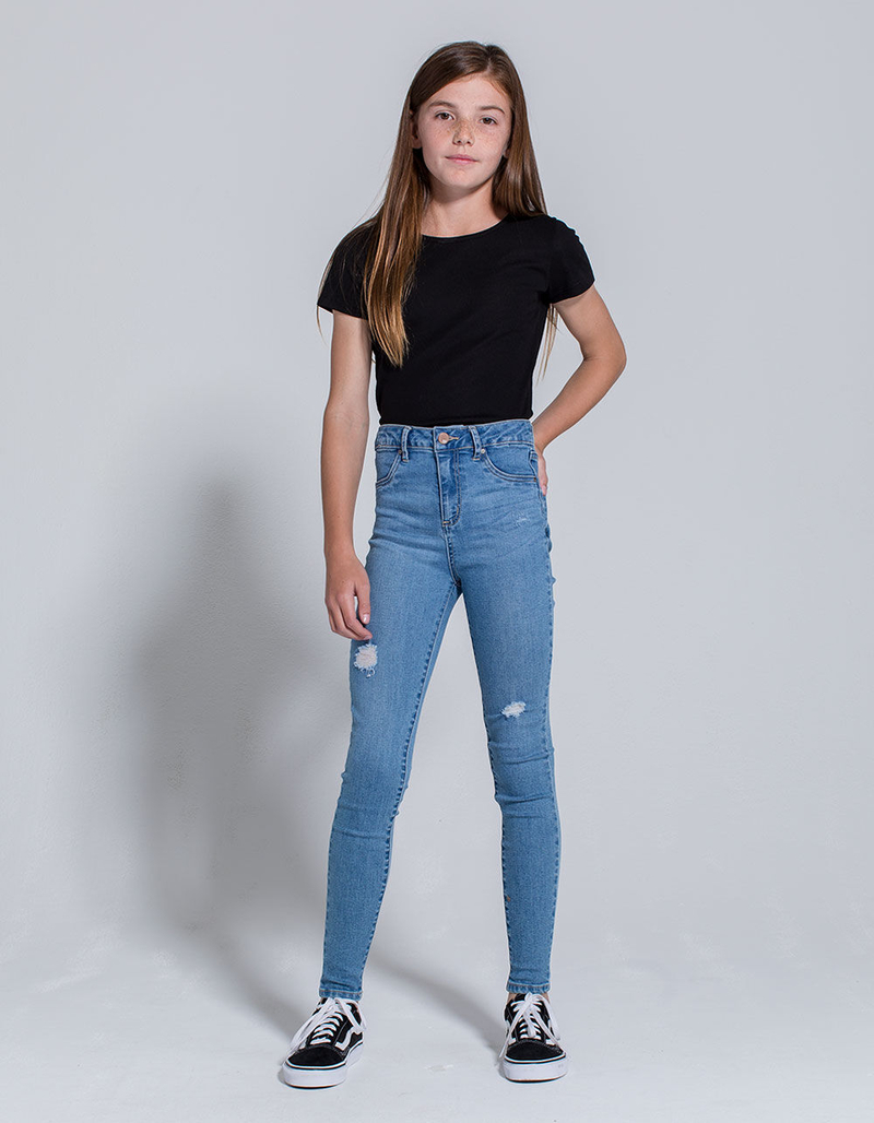 RSQ LA Super High Rise Girls Ripped Skinny Jeans MEDIUM WASH Tillys RSQ LA Super High Rise Girls Ripped Skinny Jeans MEDIUM WASH Tillys