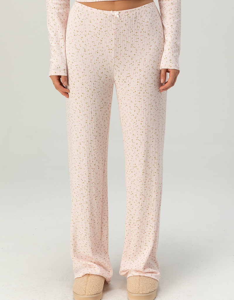 FULL TILT Pointelle Floral Pajama Pants image number 1
