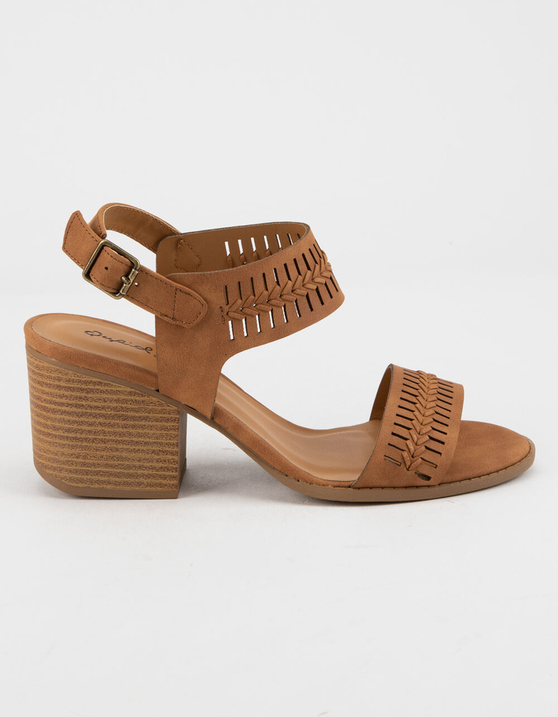 Qupid T-Strap Open Toe Beaded Flat Sandal