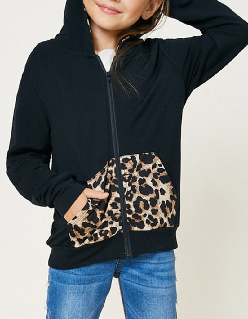 HAYDEN Leopard Girls Zip Hoodie image number 2