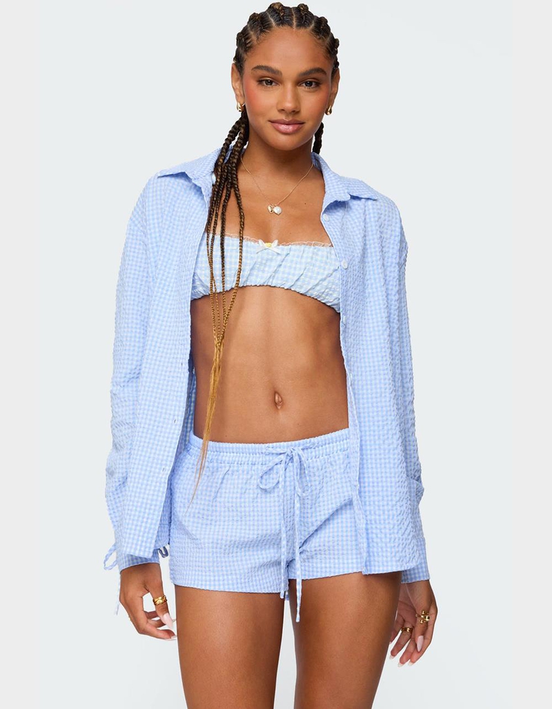 EDIKTED Lira Oversized Gingham Button Up Shirt image number 0