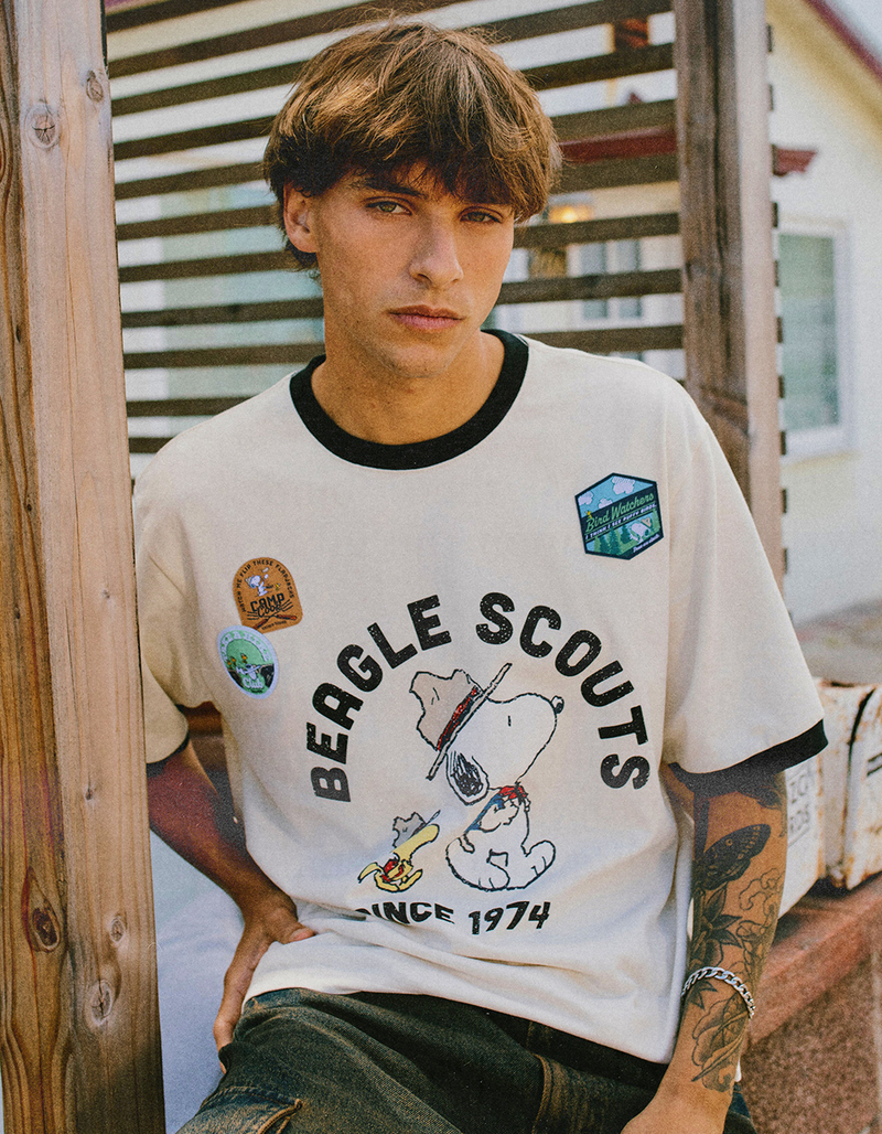 RSQ x Peanuts Patch Mens Boxy Tee image number 0
