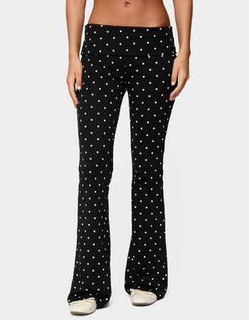 EDIKTED Daliya Polka Dot Fold Over Pants Primary Image