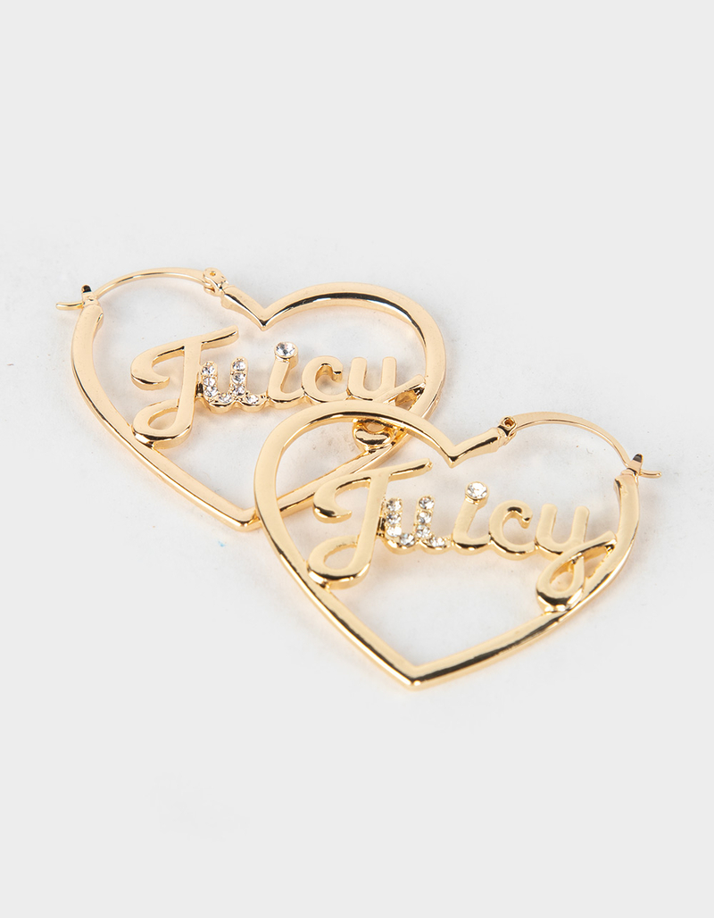 JUICY COUTURE Heart Script Hoop Earrings image number 1