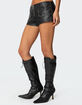 EDIKTED Studded Faux Leather Micro Shorts image number 4