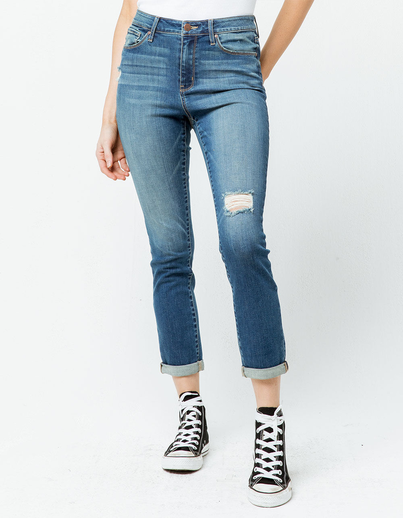 RSQ High Rise Ankle Dark Blast Womens Ripped Skinny Ripped Jeans image number 2